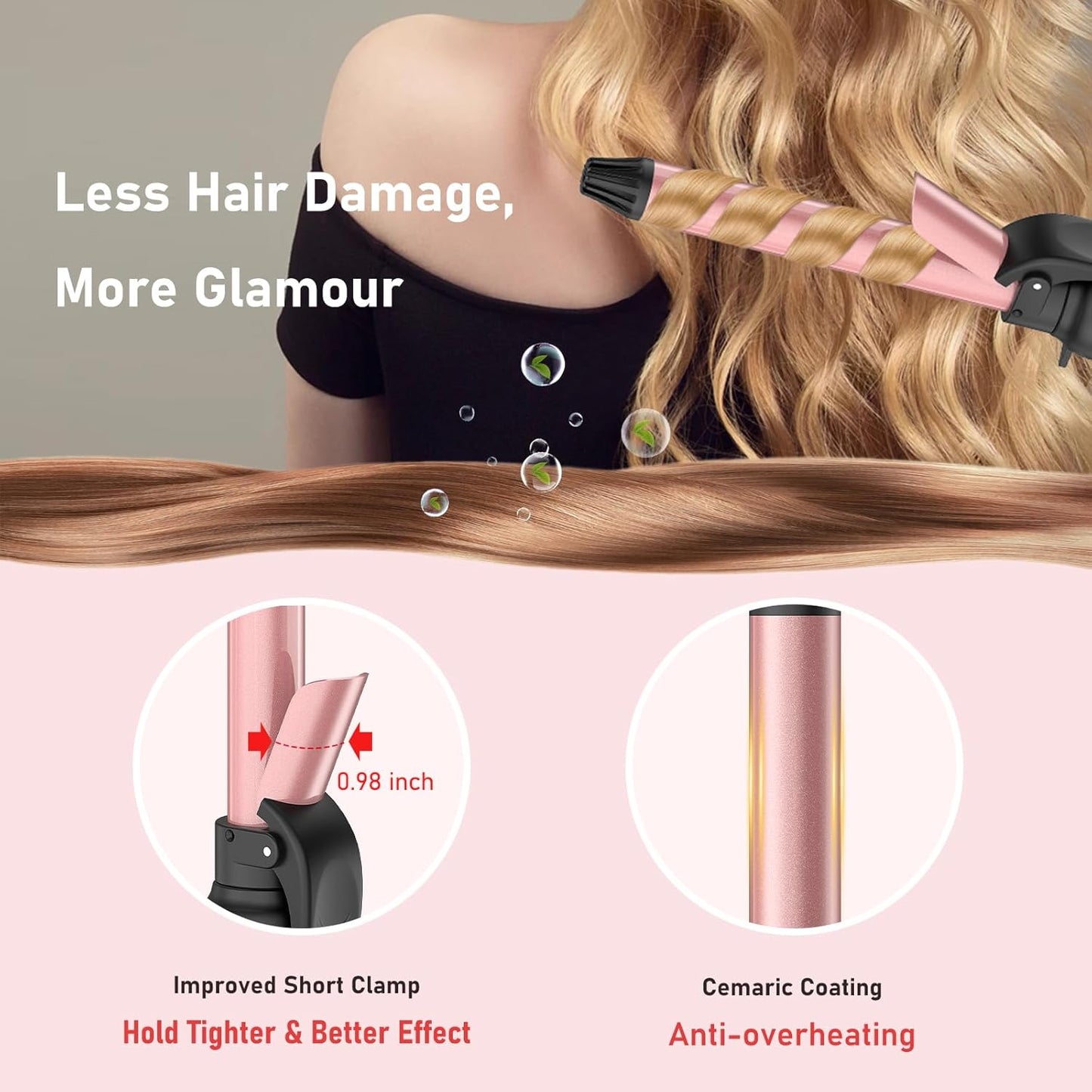 1 Inch Rotating Curling Iron-Automatic Curling Iron for All Hair Type